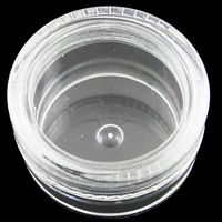 Caja plástica de abalorios, Plástico, Redondo aplanado, transparente, 30.5x16.7mm, 12PCs/Bolsa, Vendido por Bolsa