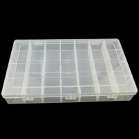 Plastic Bead Container, Rectangle, transparent 