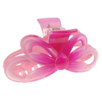 Acrylic Hair Claw Clip, Bowknot, painted, two tone, pink 