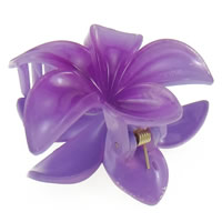 Acrylic Hair Claw Clip, Flower, painted, purple 