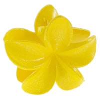 Acrylic Hair Claw Clip, Flower, painted, colorful powder, yellow 