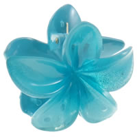 Acrylic Hair Claw Clip, Flower, painted, blue 