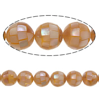 Natural Pink Shell Beads, Round, mosaic, 12mm Approx 1mm Approx 15.5 Inch, Approx 