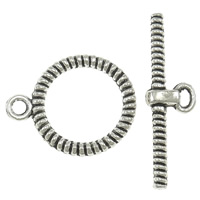 Zinc Alloy Toggle Clasp, Donut, plated, textured & single-strand nickel, lead & cadmium free  Approx 2- 