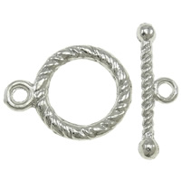 Zinc Alloy Toggle Clasp, Donut, plated, textured & single-strand nickel, lead & cadmium free  Approx 1.5mm 