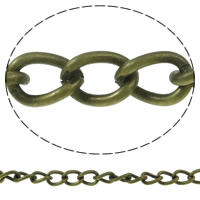 Железная цепочка-твист овальной формы, Железо, с пластиковые катушки, Покрытие под бронзу старую, не содержит никель, свинец 50м/Золотник, продается Золотник