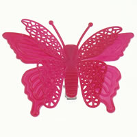 Acrylic Alligator Hair Clip, with Iron, Butterfly, painted 