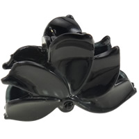 Acryl Haarklammer, Blume, Spritzlackierung, schwarz, 44x29x25mm, 12PCs/Tasche, verkauft von Tasche