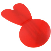 Acrylic Hair Snap Clip, with Iron, Rabbit, solid color, red 