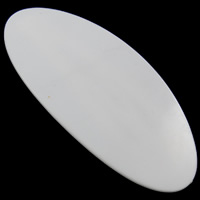 Acrylic Hair Snap Clip, with Iron, Flat Oval, solid color, white 