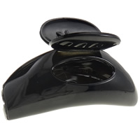 Acryl Haarklammer, Spritzlackierung, schwarz, 82x48x42mm, 12PCs/Tasche, verkauft von Tasche