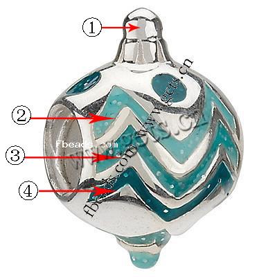 Enamel Zinc Alloy European Beads, Oval, plated, without troll & large hole, more colors for choice, 15x11mm, Hole:Approx 5mm, Sold By PC
