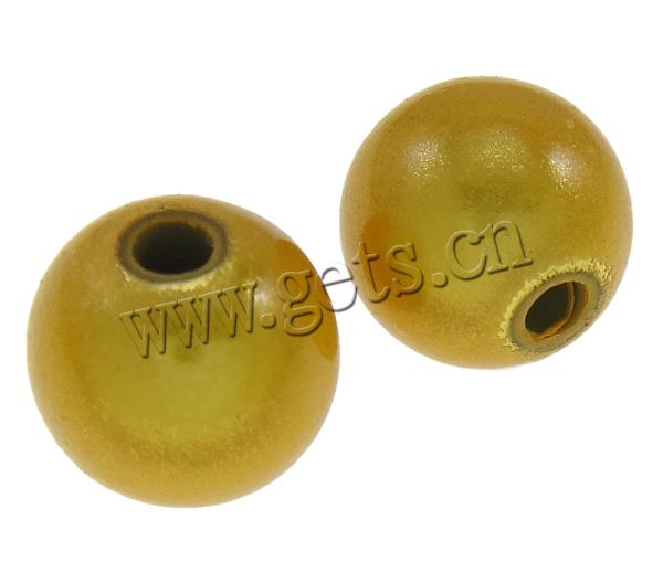 Miracle Acrylic Beads, Round, painted, different size for choice, yellow, Hole:Approx 2mm, Sold By Bag