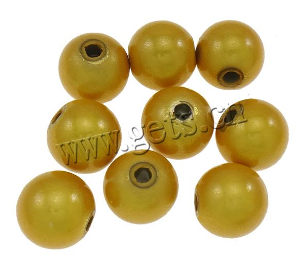 Miracle Acrylic Beads, Round, painted, different size for choice, yellow, Hole:Approx 2mm, Sold By Bag
