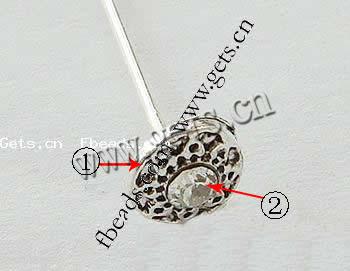 Zinc Alloy Head Pin, plated, with rhinestone, more colors for choice, 54x0.8mm, Sold By PC