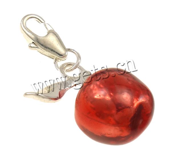Lobster Clasp Christmas Charm, Zinc Alloy, Apple, plated, Customized & enamel, more colors for choice, 15.5x11x29mm, Hole:Approx 2x4mm, Sold By PC