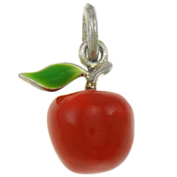 pendentifs en alliage de Zinc de forme des fruits , pomme, Placage, émail, plus de couleurs à choisir Environ Vendu par PC