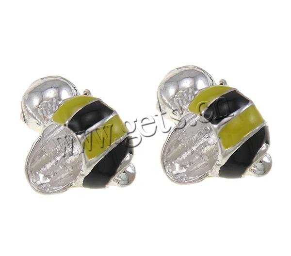 Enamel Zinc Alloy European Beads, Bee, plated, without troll, more colors for choice, 12.5x11x7mm, Hole:Approx 5mm, Sold By PC