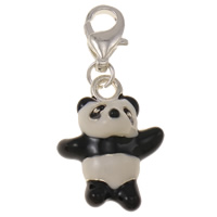 Zinc Alloy Lobster Clasp Charm, Panda, plated, Customized & enamel Approx 4mm 