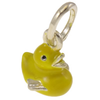 Zinc Alloy Animal Pendants, Duck, plated, Customized & enamel Approx 