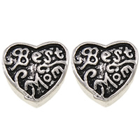 Zinc Alloy European Beads, Heart, plated, without troll nickel, lead & cadmium free Approx 4.5mm 