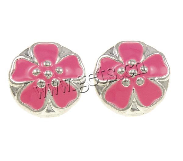 Enamel Zinc Alloy European Beads, Flower, plated, Customized & without troll, more colors for choice, 11x12mm, Hole:Approx 5mm, Sold By PC