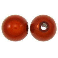 Miracle Acrylic Beads, Round, painted, reddish orange, 8mm Approx 2mm, Approx 