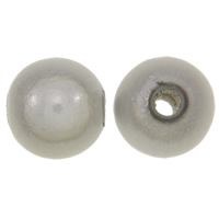 Perles Miracle acryliques, Acrylique, Rond, peinture, blanc, 8mm Environ 2mm, Environ Vendu par sac