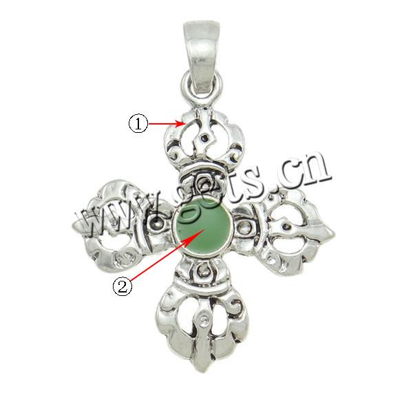 Zinc Alloy Cross Pendants, plated, enamel, more colors for choice, 36.5x30.5x3mm, Sold By PC
