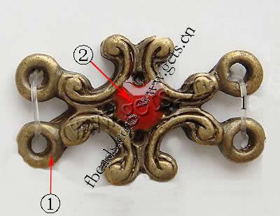 Enamel Zinc Alloy Connector, Flower, plated, with rhinestone, more colors for choice, 16x10x2mm, Sold By PC