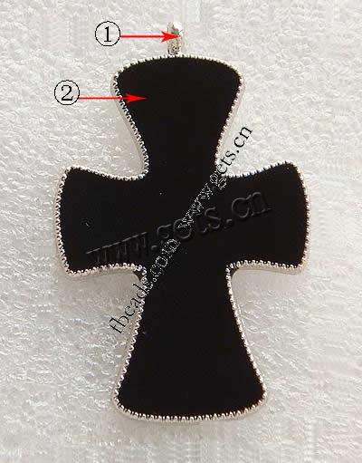 Zinc Alloy Cross Pendants, plated, enamel, more colors for choice, 34x54x2mm, Hole:Approx 3mm, Sold By PC