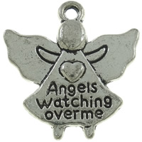 Character Shaped Zinc Alloy Pendants, Angel, plated, with letter pattern nickel, lead & cadmium free Approx 1.5mm, Approx 