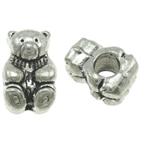 Zinc Alloy European Beads, Bear, plated, without troll nickel, lead & cadmium free Approx 5mm, Approx 