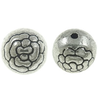 Zinc Alloy Jewelry Beads, Round, plated, with flower pattern nickel, lead & cadmium free, 8mm Approx 1mm, Approx 