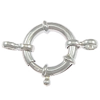 Broche de anillo de primavera de plata del rey, plata de ley 925, chapado, con barra de conexión, más colores para la opción, 23x16x4mm, agujero:aproximado 2.5mm, Vendido por UD