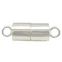 Sterling Silver Magnetic Clasp, 925 Sterling Silver, Column, plated, single-strand Approx 2mm 