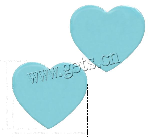 Cabujón de plástico, Corazón, Modificado para requisitos particulares & más tamaños para la opción & espalda plana, azul claro, Vendido por UD