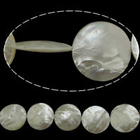 Natural White Shell Beads, Flat Round Approx 1.5mm Approx 15 Inch 