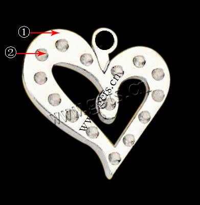 Zinc Alloy Heart Pendants, plated, more colors for choice, 25x25mm, Sold By PC