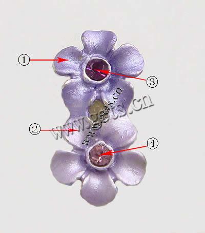 Enamel Zinc Alloy Connector, Flower, plated, with rhinestone, more colors for choice, 18x10mm, Sold By PC
