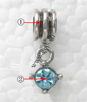 Zinc Alloy European Pendants, plated, more colors for choice, 23x8mm, Hole:Approx 4.5mm, Sold By PC