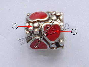 Enamel Zinc Alloy European Beads, Tube, plated, without troll & large hole, more colors for choice, 8x8mm, Hole:Approx 4mm, Sold By PC