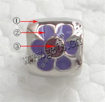 Enamel Zinc Alloy European Beads, Drum, plated, without troll & large hole, more colors for choice, 8x9mm, Sold By PC