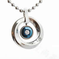 Stainless Steel Pendants, 316L Stainless Steel, Flat Round, plated, with rhinestone & two tone Approx 2-5mm 