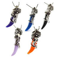 Stainless Steel Pendants, 316L Stainless Steel, with Acrylic, Horn, plated Approx 3-5mm 