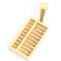 Stainless Steel Pendants, 316L Stainless Steel, Abacus, gold color plated Approx 