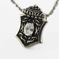 Stainless Steel Pendants, 316L Stainless Steel, Shield, with rhinestone & blacken Approx 2-5mm 