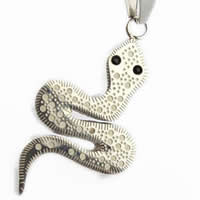Stainless Steel Animal Pendants, 316L Stainless Steel, Snake, with rhinestone Approx 