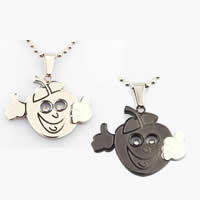 Stainless Steel Pendants, 316L Stainless Steel, Apple, plated, with rhinestone Approx 
