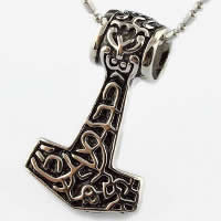 Stainless Steel Thor Hammer Pendant, 316L Stainless Steel, Hammer of Thor, blacken Approx 8-10mm 